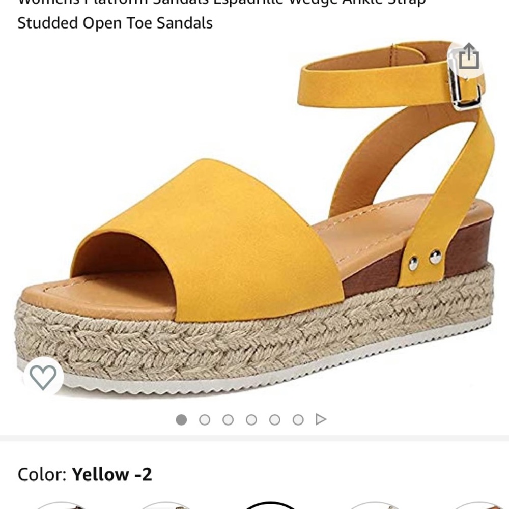 Yellow platform sandals